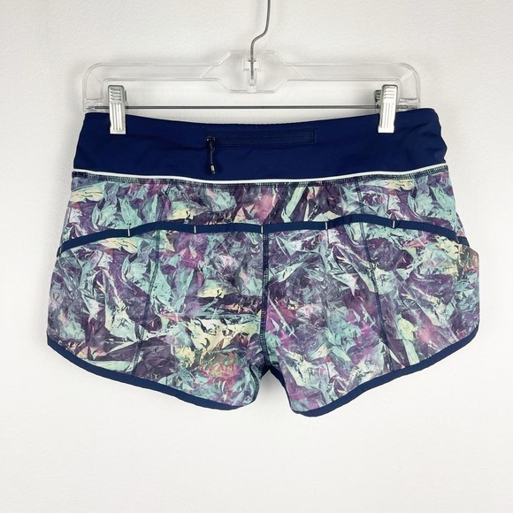 Lululemon Run Speed Short 4-way Stretch Iridescent Multi Deep Navy Women's 6 - Picture 2 of 7